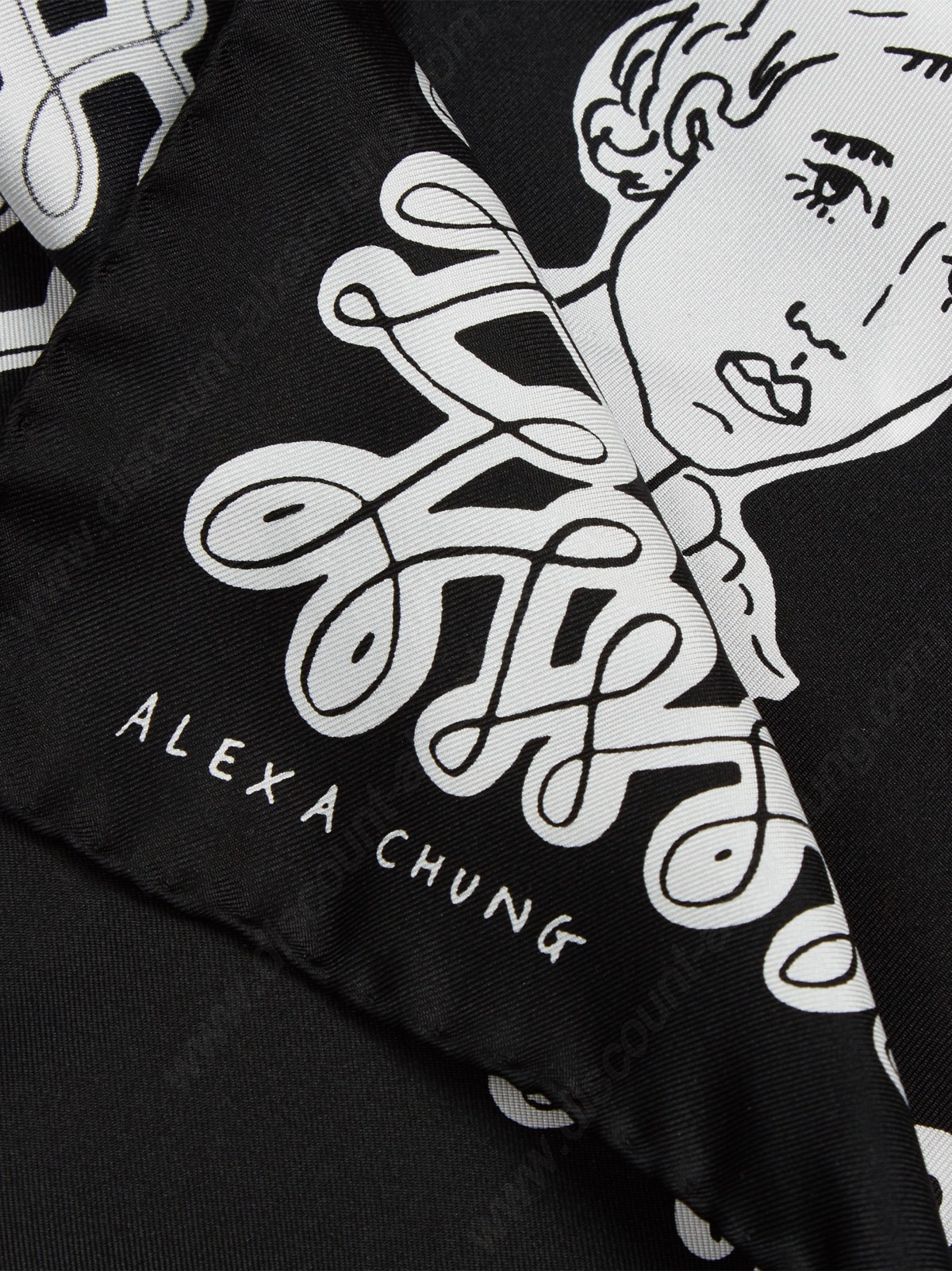 Alexachung Black Bloomsbury Silk Neck Scarf - -1