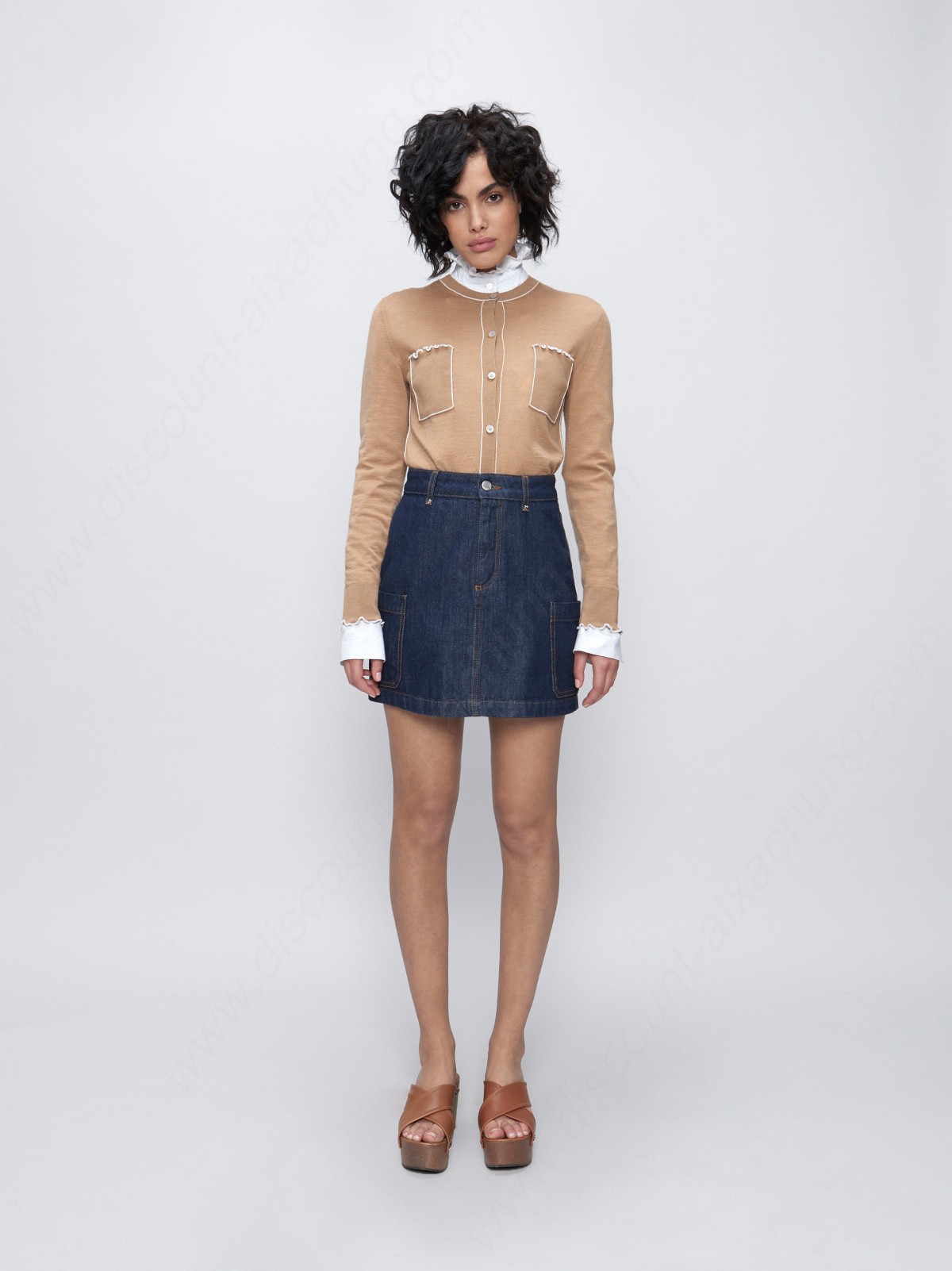 Alexachung Denim Patch Pocket Mini Skirt - -1