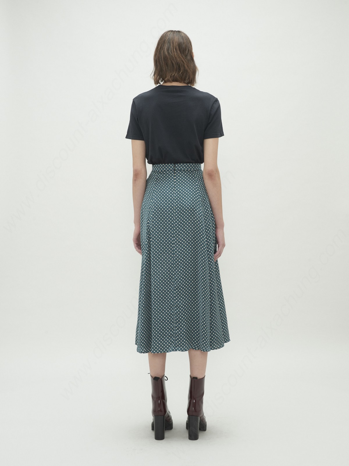 Alexachung Green Polka Dot Fluid Maxi Skirt - -3