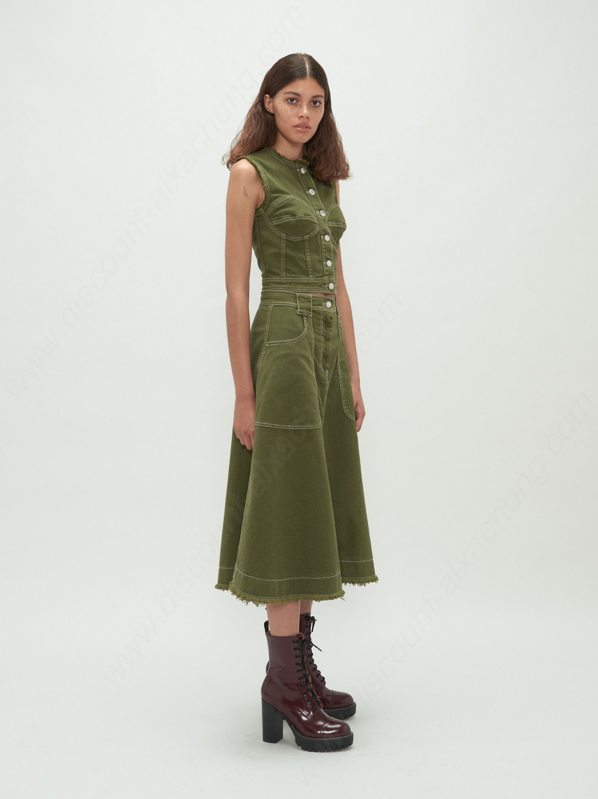 Alexachung Khaki Patch Pocket Skirt - -2