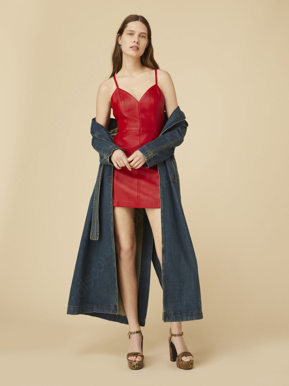 Alexachung Leather Strap Mini Dress - -1