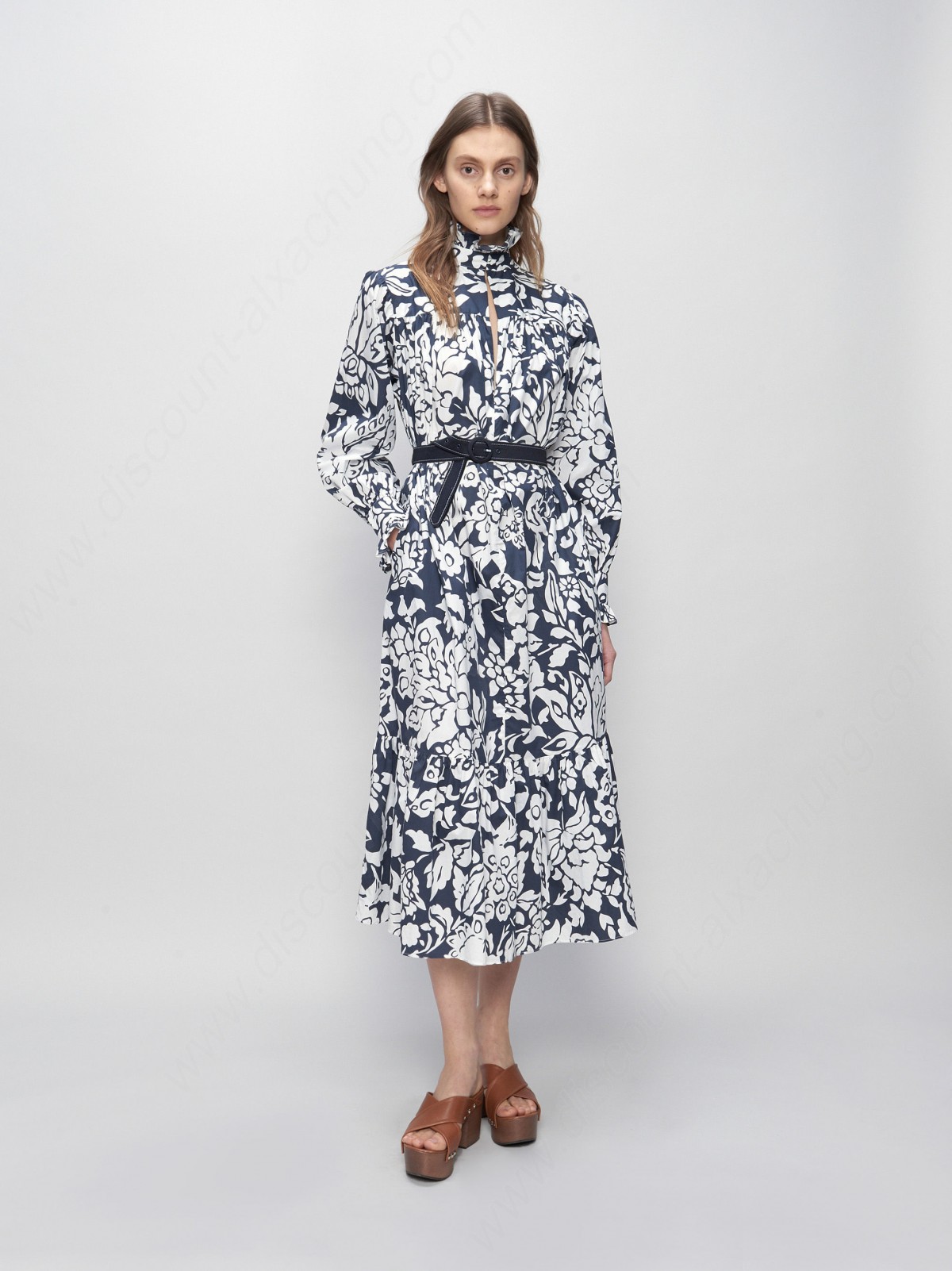 Alexachung Print Ruffle Collar Dress - -1