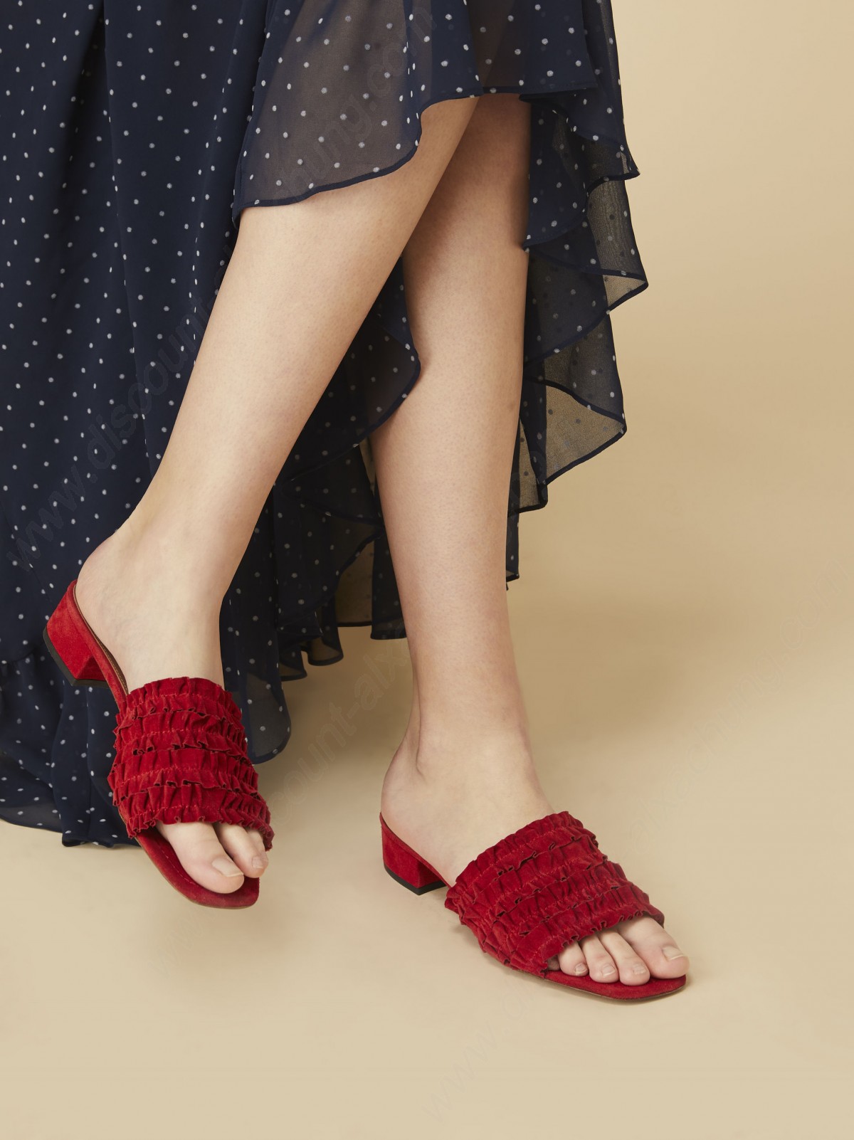 Alexachung Red Ruffle Sandal - -1