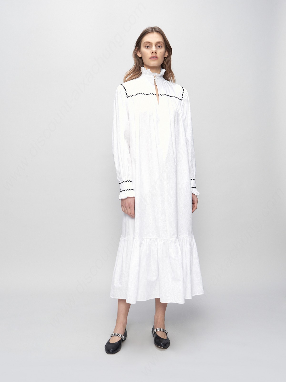 Alexachung Ruffle Collar Peasant Dress - -2