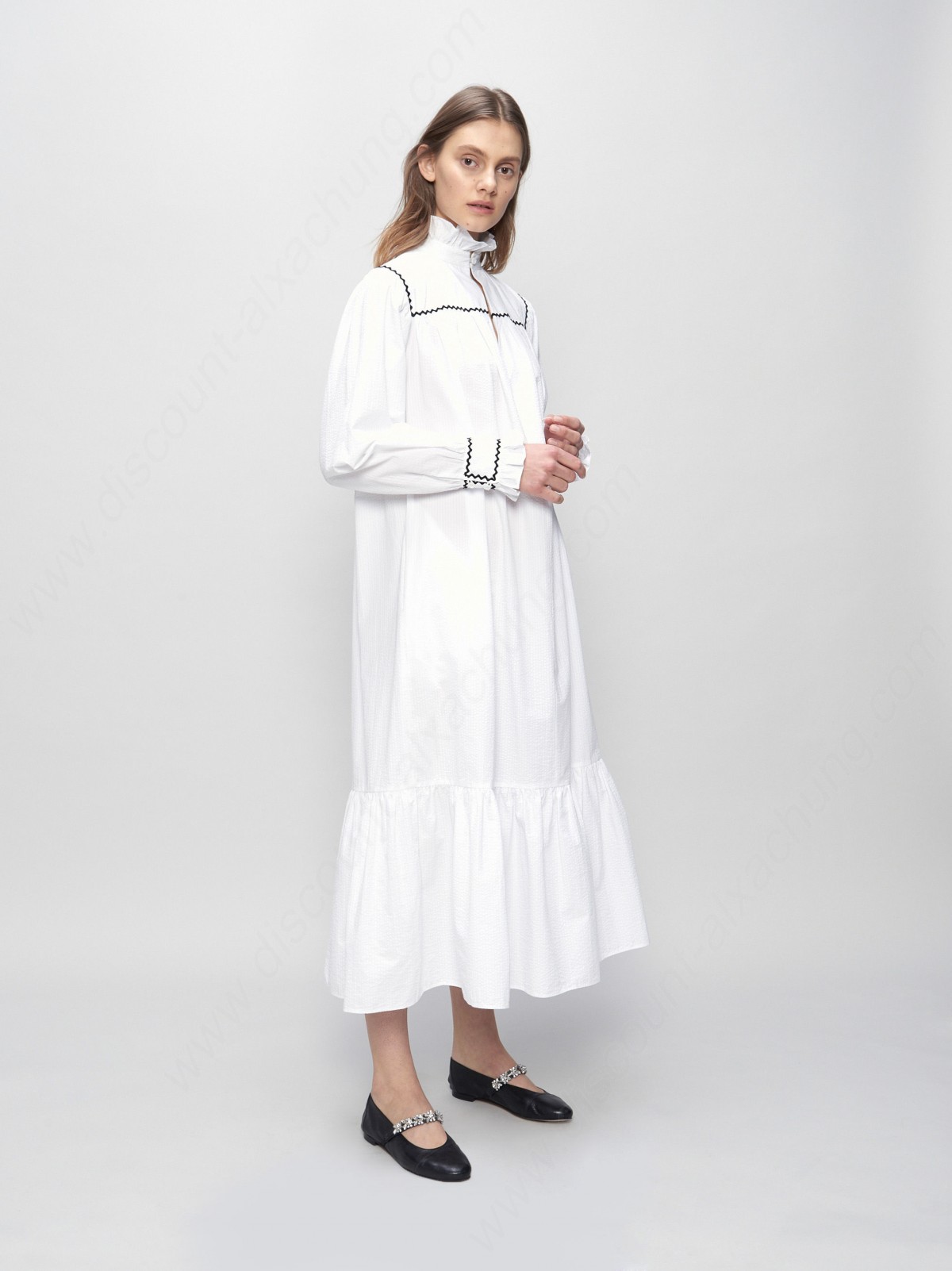 Alexachung Ruffle Collar Peasant Dress - -3