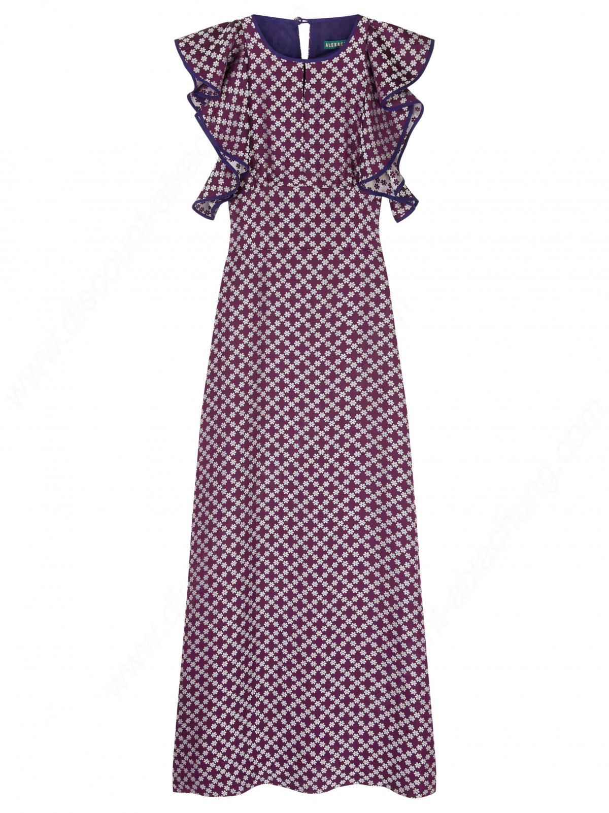 Alexachung Ruffle Detail Aubergine Dress - -0