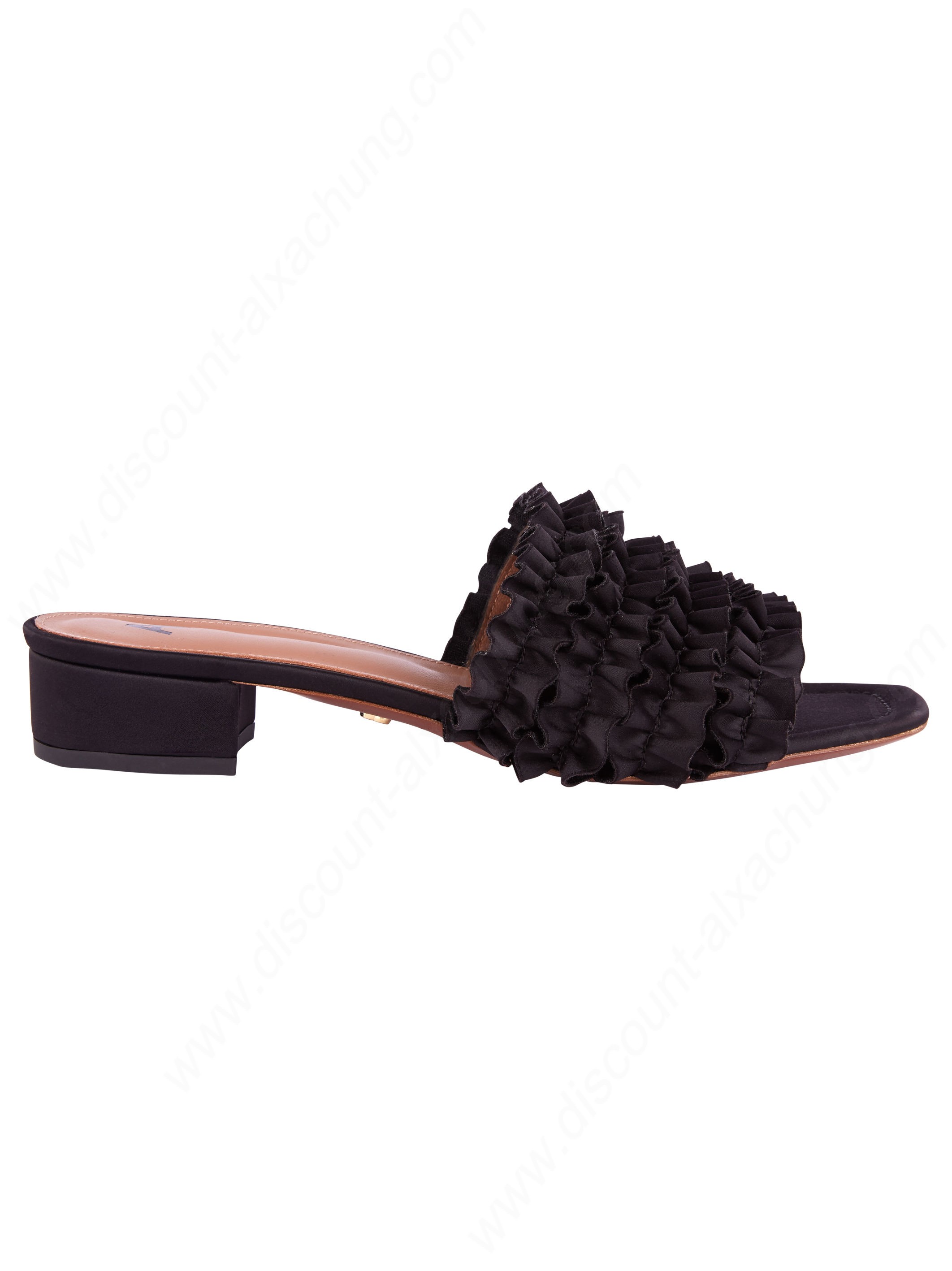 Alexachung Black Ruffle Sandal - Alexachung Black Ruffle Sandal